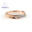 แหวนพิงค์โกลด์ แหวนคู่ แหวนเพชร แหวนแต่งงาน แหวนหมั้น - R1245DPG